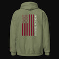 Unisex Hoodie Americano Vertical - Military Green, back