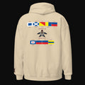 Unisex Hoodie Whiskey Echo Echo Delta - Sand, back