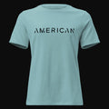 Women's Tee Subtle American - Heather Blue Lagoon, front